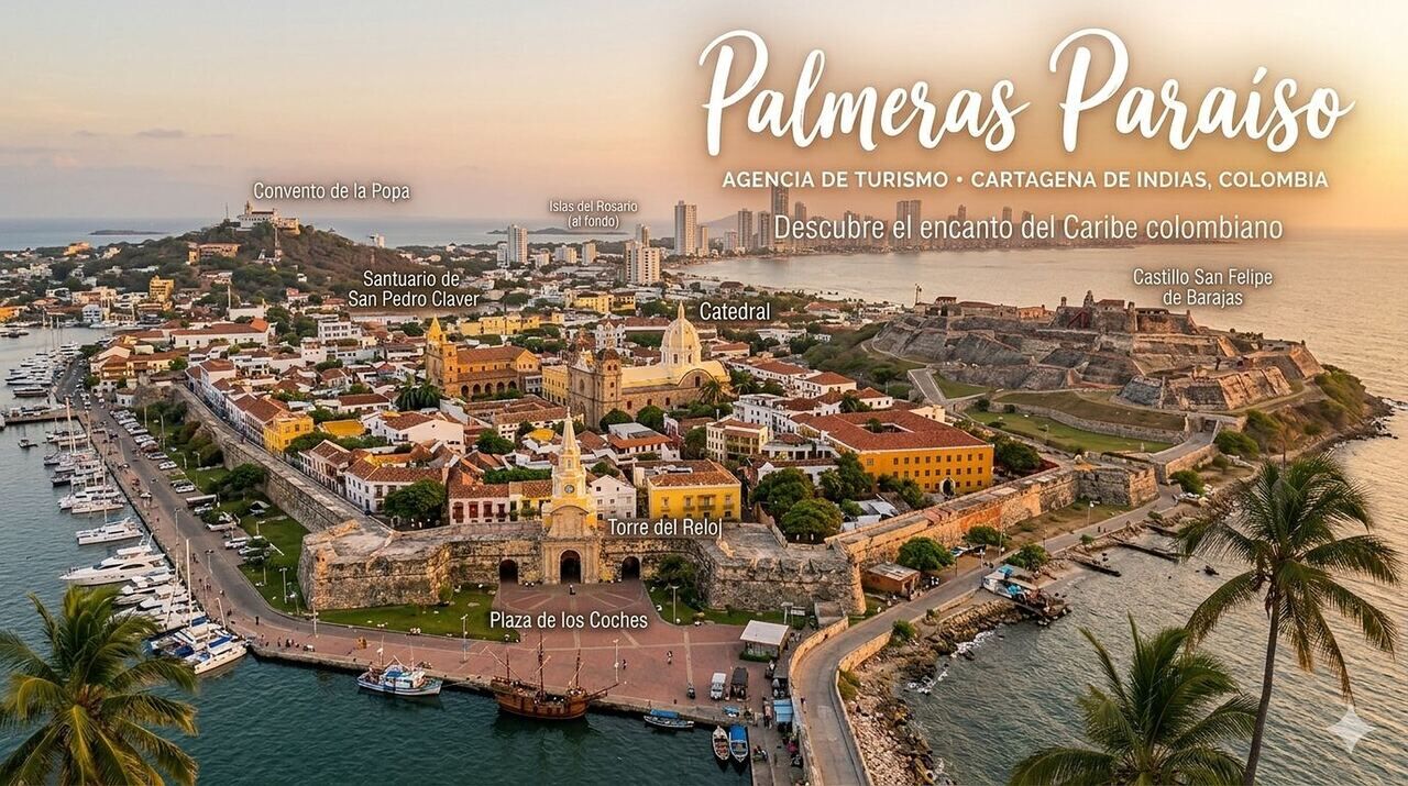 Cartagena de Indias amurallada al atardecer — Tours Palmeras Paraíso, agencia de turismo en Cartagena
